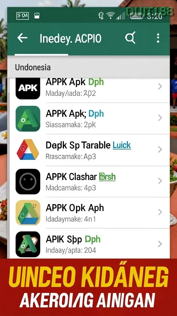 Cuplikan layar menu unduhan duit188 untuk perangkat Android